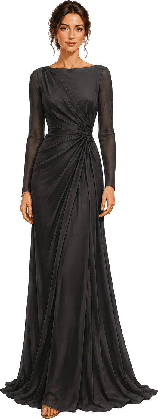 Vestido largo negro elegante